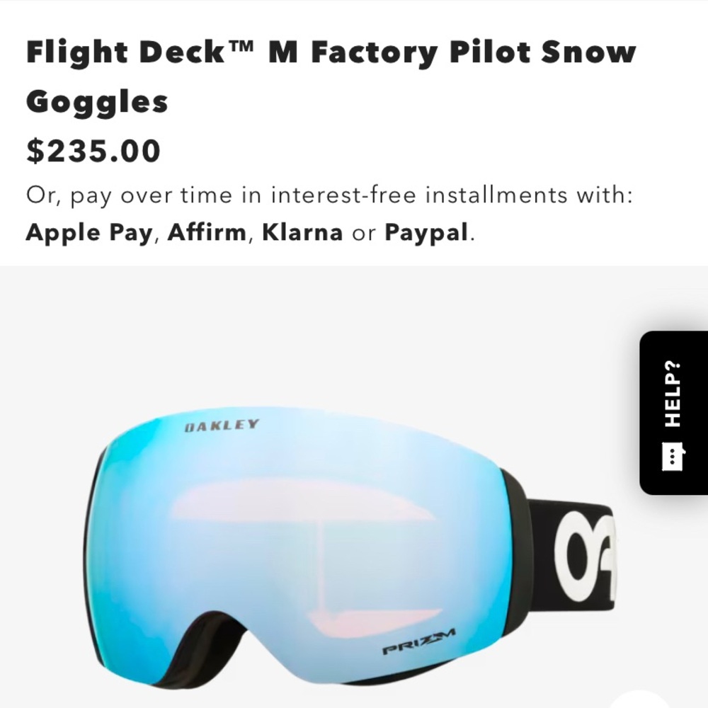 Oakley Flight Deck M Factory Pilot Snow Goggles
